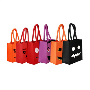 Nieuwe Halloween Snoepjes Viltentas van Vliesstof Kinderfeestdecoratie Grappig Gezicht Pompoen Vierkante/Rechthoekige Vorm Handtas - Product Image 1