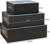 Boîte cadeau noire personnalisée avec couvercle à charnière et boîte intérieure blanche pour parfum, bijoux, cadeaux d'entreprise, OEM et ODM