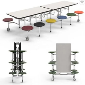 Mesa de Comedor de Alta Calidad para Cantina Escolar, Juego de Mesa <span class=keywords><strong>y</strong></span> Sillas, Mesa de Comedor Extensible, <span class=keywords><strong>Cómoda</strong></span> <span class=keywords><strong>y</strong></span> Fácil de Limpiar - Product Image 1