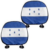 Housse de coussin de tête de voiture personnalisée avec drapeau national D1, impression par sublimation, polyester, 2 pièces, accessoires auto, vente en gros
