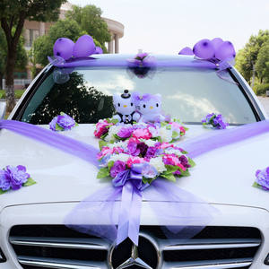 Matrimonio di lusso decorazione floreale arrangiamento centrotavola matrimonio <span class=keywords><strong>auto</strong></span> fiore nastro fiocchi floreali <span class=keywords><strong>per</strong></span> <span class=keywords><strong>auto</strong></span> da sposa da sposa - Product Image 2