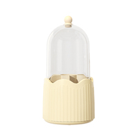 Organisateur de pinceaux de maquillage rotatif, boîte de rangement cosmétique transparente ronde pour crayons à sourcils, pinceaux de maquillage et outils de beauté