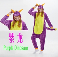 Flanelle hommes et femmes animaux pyjamas dessin animé dinosaure corail automne/hiver à manches longues en gros Couples combinaison