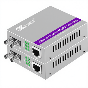 XZSNET Gigabit RJ45 Multi-Mode Fiber Ethernet Media Converter (850nm 550m) <b>Plug</b> <b>Play</b> 10/100/1000 Base-T Auto-Negotiation - Product Image 1