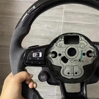 Volant Personnalisé en Demi-Cuir et Fibre de Carbone, Accessoires Automobile pour VW Volkswagen Golf R 5 6 7 MK5 MK6 MK7 GTI Passat CC