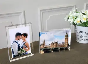 Wholesale 5x5 5x7 Thickened Magnetic Transparent Clear Acrylic Sandwich Photo Frame Block
