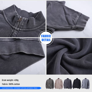 Sudadera de hombre vintage 100% algodón batik con cremallera YKK, cuello alto, técnica de lavado pesado, informal para invierno, digital - Product Image 6