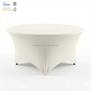 Housse de table extensible en polyester blanc de 6 pieds, résistante à l'eau, lavable, durable, écologique, moderne et personnalisable pour un gain de temps et d'effort - Product Image 1