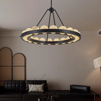 Lámparas Colgantes de Alabastro VEKO, Lámparas de Techo Modernas de Alabastro con Bolas de Mármol para Decoración del Hogar