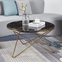 Table basse ronde mobile avec plateau en marbre, design moderne, pour la maison, l'hôtel, le salon, table d'appoint en métal, table à thé, meubles