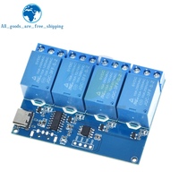 Módulo de relé USB Tipo 2/2 /4 vías, convertidor electrónico TZT, interruptor de Control inteligente USB para Arduino