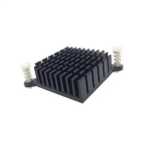 Black Anodized Aluminum Heat Sink Square Shape for Power Amplifier for BGA Aluminum Alloy with Durable Surface Treatment