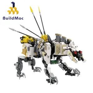 BuildMoc mainan balok jerapah, mainan balok jerapah gigi Mecha leher panjang raksasa Zero Dawn Set blok bangunan Horizon