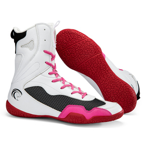 Botas de Boxeo Personalizadas OEM del Fabricante, Transpirables, de Caña Alta, Ligeras, de Cuero Genuino, Antideslizantes y Resistentes al Desgaste para Verano/Invierno - Product Image 1