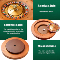 Jeu de table de fête à la maison Roue de roulette en bois de 20 pouces Roulements de précision Table tournante de roulette de casino avec boules de roulette