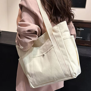 Customized Natural <strong>Tote</strong> <strong>Bag</strong> for <strong>Women</strong> Large Capacity <strong>Tote</strong> <strong>Bags</strong> for College Students with Pocket <strong>Canvas</strong> for Work Going Book <strong>Bag</strong> - Product Image 2