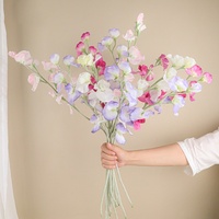 INS Kleine Frische Gemischte Farbige Zuckererbsen Künstliche Blumenstiele, Handstrauß für Hochzeit Heim Tisch Weiche Dekoration Display