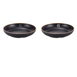 Round Melamine <b>Plates</b> <b>Black</b> With Copper Rim Commercial Use For Steak Pizza Hotel Restaurant Dishes - Product Image 5