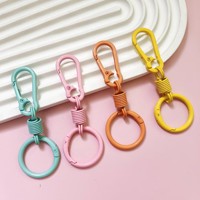 KC1084 Mousqueton en métal coloré avec anneau spirale pour porte-clés DIY, fermoir et breloque de sac, fourniture de matériel de fabrication