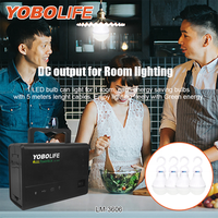 Générateur solaire portable YOBOLIFE LM-3606, alimentation 12V DC, kit d'énergie solaire, mini système d'éclairage solaire domestique avec panneau solaire