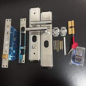 <span class=keywords><strong>Poignée</strong></span> de <span class=keywords><strong>porte</strong></span> antivol universelle moderne pour appartement, accessoires de serrure, <span class=keywords><strong>poignée</strong></span> en acier inoxydable massif et épais, <span class=keywords><strong>entrée</strong></span> - Product Image 1