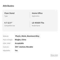 Nouvel arrivage : Support de sol en alliage d'aluminium pour téléphone et tablette, 4,3 kg, réglable, rotation à 360°, pour diffusion en direct, chevet et bureau