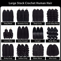 Cheveux humains légers 100% naturels pour tressage, pré-bouclés, bouclés profonds, vierges, super double drawn, double trame machine, effet plume