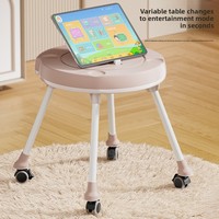 Chaise haute bébé réglable en plastique, tabouret de table portable avec siège de rangement pour enfants