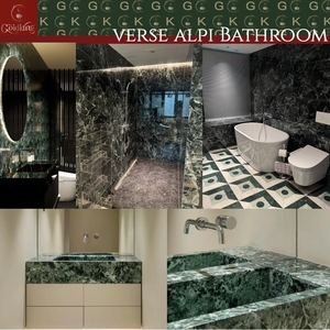 Dalles de marbre pour salle de bain GOLDKING Verde Alpi, façonnées par CNC, avec support renforcé, prêtes pour les projets de spas résidentiels haut de gamme - Product Image 2