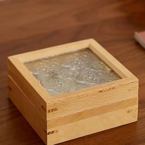 Wooden Jewelry Box Rectangle 45x45x15Cm With Lining Flip Top <b>Storage</b> For <b>Rings</b> Elegant Beech Wood Design - Product Image 3