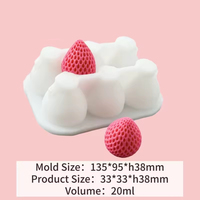 Moule en silicone Candyer de qualité alimentaire pour mini-glaces 3D aux fruits, formes fraise, pêche, mangue, pour la cuisson