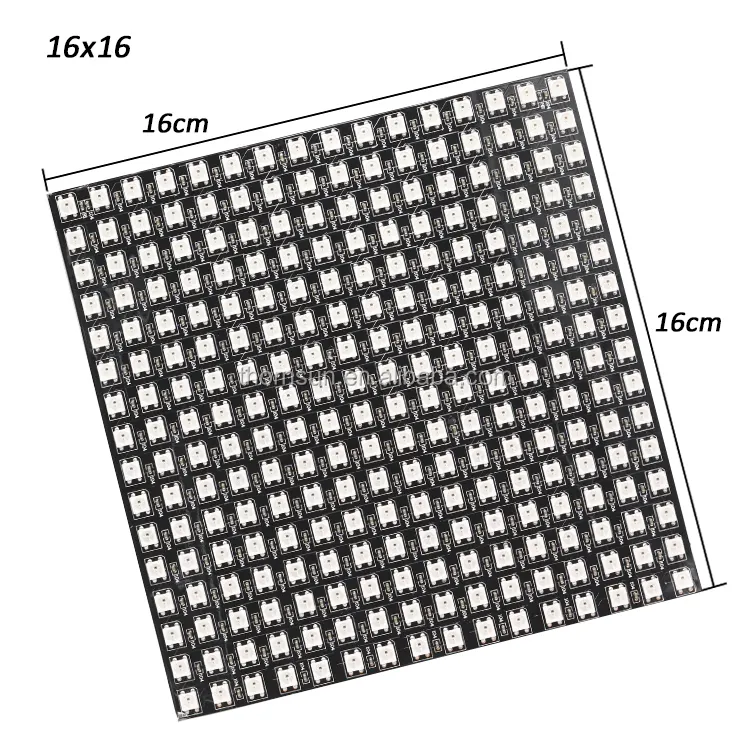 16X16 Sihir Rgb Pixel Layar Ws2812 Led Dot Matrix Fleksibel Panel Display