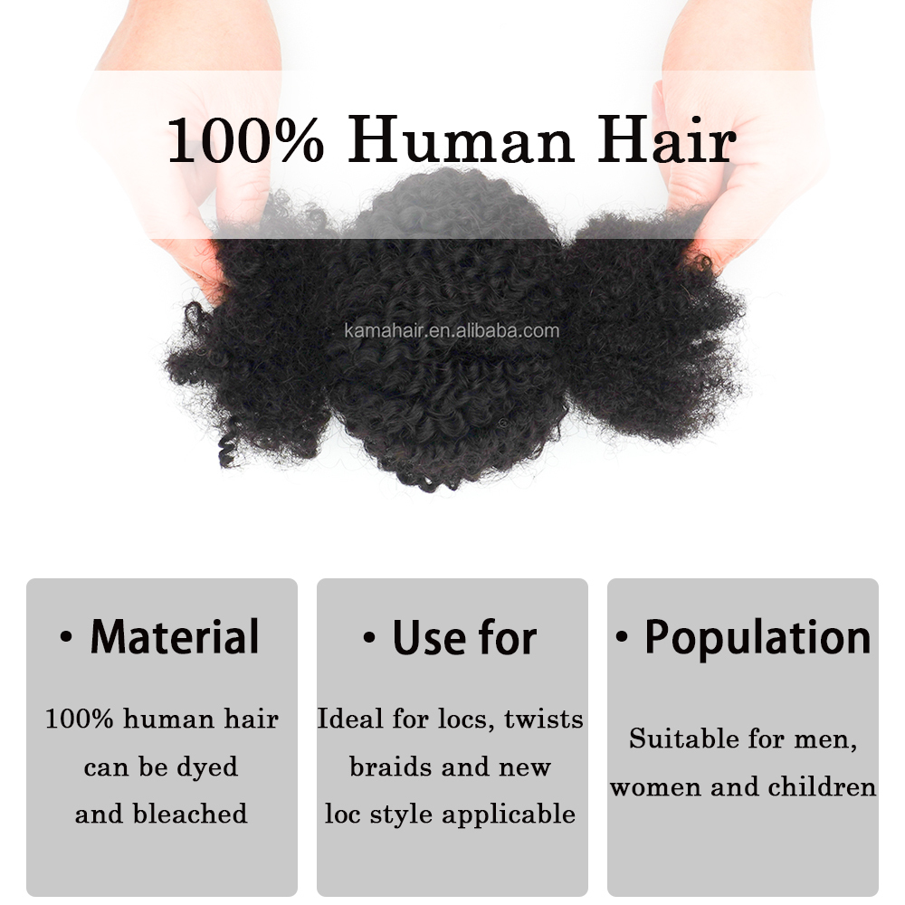 KAMA Hair Bulk | Afro Kinky Curly Human Hair Bulk | Wholesale Kinky Curly Human Hair Bulk Remy Bulk Human Hair for Braiding Detail Section 4