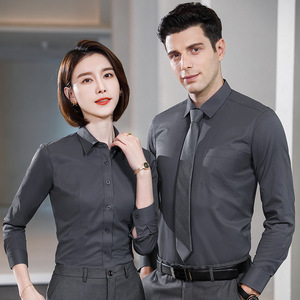 Tenue <span class=keywords><strong>de</strong></span> <span class=keywords><strong>travail</strong></span> professionnelle pour hommes chemises à manches longues pour femmes <span class=keywords><strong>de</strong></span> grande taille Style formel pour les expositions <span class=keywords><strong>de</strong></span> printemps et d'automne Ventes en banque - Product Image 4