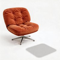 Fauteuil pivotant d'appoint en velours, style nordique moderne, design confortable, mobilier de salon, chaises rembourrées