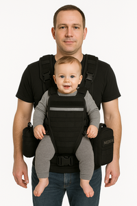 กระเป๋าอุ้มเด็กแบบพกพาวัสดุไนลอนแบบพกพาที่มีตัวเลือกการอุ้มด้านหน้าและด้านหลังตามหลักสรีรศาสตร์หรูหรา - Product Image 4