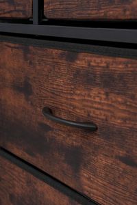 Commode industrielle à 8 tiroirs en bois, meuble de rangement autoportant pour chambre à coucher, design en panneaux de bois massif - Product Image 5