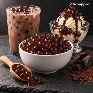 ไข่มุกโกโก้แบบแตกในปากสำหรับตกแต่งขนมหวาน ร้านกาแฟ เบเกอรี่ ไอศกรีม สมูทตี้ น้ำแข็งไส ช็อกโกแลต ป๊อปปิ้งโบบา - Product Image 1