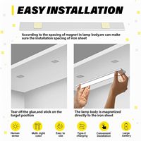 Lumière LED à détecteur de mouvement pour armoire de cuisine, ultra-mince, éclairage intérieur, 3 couleurs, intensité réglable, rechargeable par USB, commande manuelle à distance