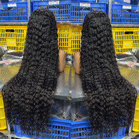 Perruques en cheveux humains bruts cambodgiens 13x4 Full Lace Full Front, Perruque en dentelle HD 13x6, Perruque bouclée brute birmane pré-épilée, Vente en gros