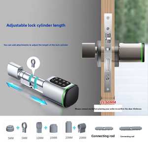 Cylindre de serrure intelligent à installation facile sans perçage, étanche, avec application Tuya et mot de passe temporaire pour maison en location - Product Image 4