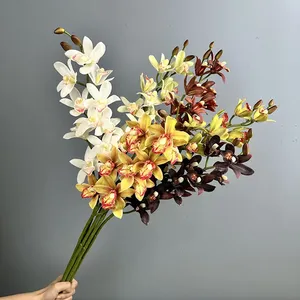 Orchidées artificielles à 11 têtes, toucher réel, pour décorations de remise de diplôme, de Noël et du Nouvel An chinois - Product Image 4