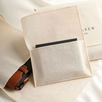 Pochette pliable A5 en toile de coton écologique et réutilisable, couleur naturelle, pour emballage cadeau, bijoux de mariage