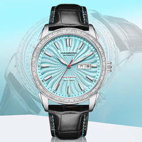Montre mécanique automatique pour homme HANBORO, série Sea King, boîtier en acier inoxydable, étanche 5 BAR, aiguille, mode, diamant