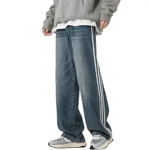 <span class=keywords><strong>Jeans</strong></span> <span class=keywords><strong>Jeans</strong></span> in Denim Y2K personalizzati da uomo alla moda <span class=keywords><strong>Jeans</strong></span> a tre righe da uomo <span class=keywords><strong>Jeans</strong></span> larghi e larghi - Product Image 1