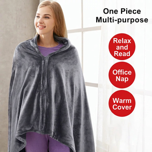<b>USB</b> Heated Shawl Blanket Carbon Fiber <b>Heating</b> 3 Heat Settings 8 Zone Warmed Fleece Throw for Travel Home Office - Product Image 6