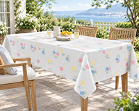 Nappe de pique-nique décorative florale pour enfants, nappe en plastique imprimée sur mesure, jetable et imperméable