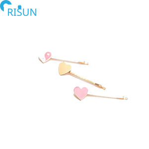 Horquillas esmaltadas de Metal <span class=keywords><strong>para</strong></span> el pelo, broches de pelo esmaltados a la moda, <span class=keywords><strong>para</strong></span> labios, frutas, fresas, plantas y hojas - Product Image 2