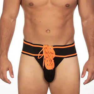 Ropa interior Sexy Gay para hombres, suspensorio personalizado de algodón, licra, foto gratis