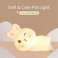 Lampe de nuit en silicone souple, lumière LED pour enfants, bébé, mignonne, tactile, à intensité variable, idée cadeau pour le sommeil